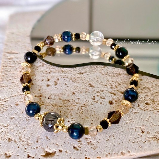 【繆斯】黑髮晶。藍虎眼。茶晶。黑尖晶。白水晶