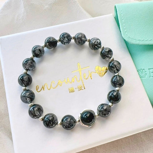 【守護之神】黑髮晶。黑曜石