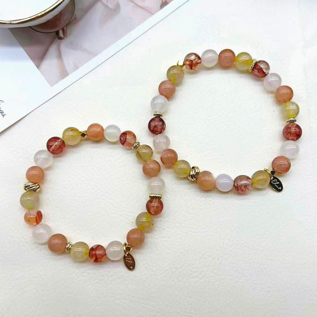 🆕【旭日】紅膠花。金髮晶。太陽石。白瑪瑙