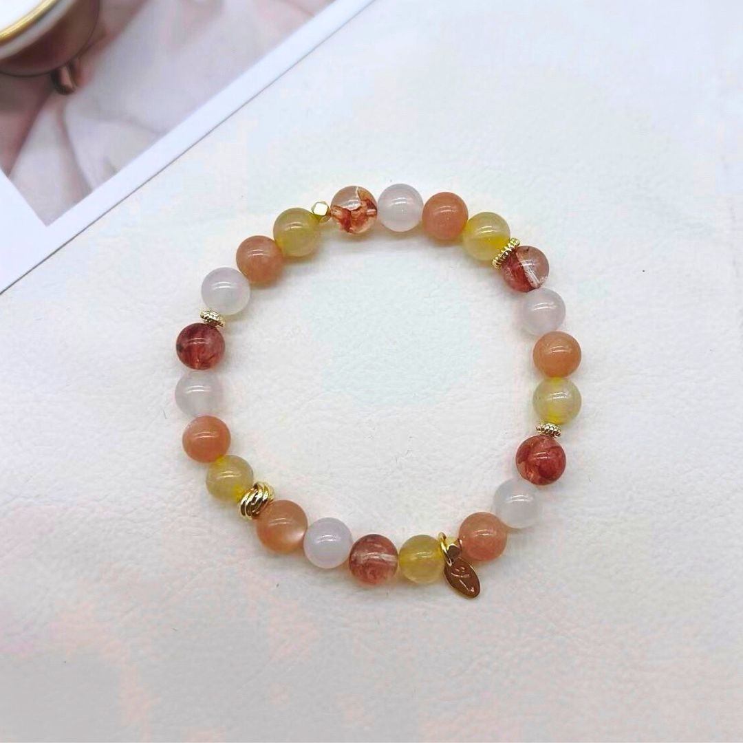 🆕【旭日】紅膠花。金髮晶。太陽石。白瑪瑙