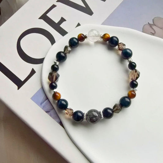 🆕【藍鯨】黑髮晶。藍虎眼。黃虎眼。茶晶。黑瑪瑙。白水晶