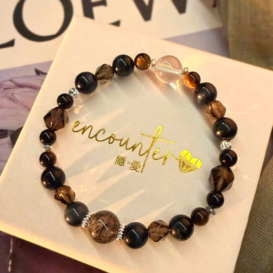 🆕【藍鯨】黑髮晶。藍虎眼。黃虎眼。茶晶。黑瑪瑙。白水晶